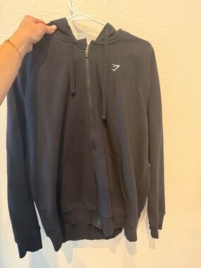 Gymshark Black Full-Zip Hoodie with Small Logo